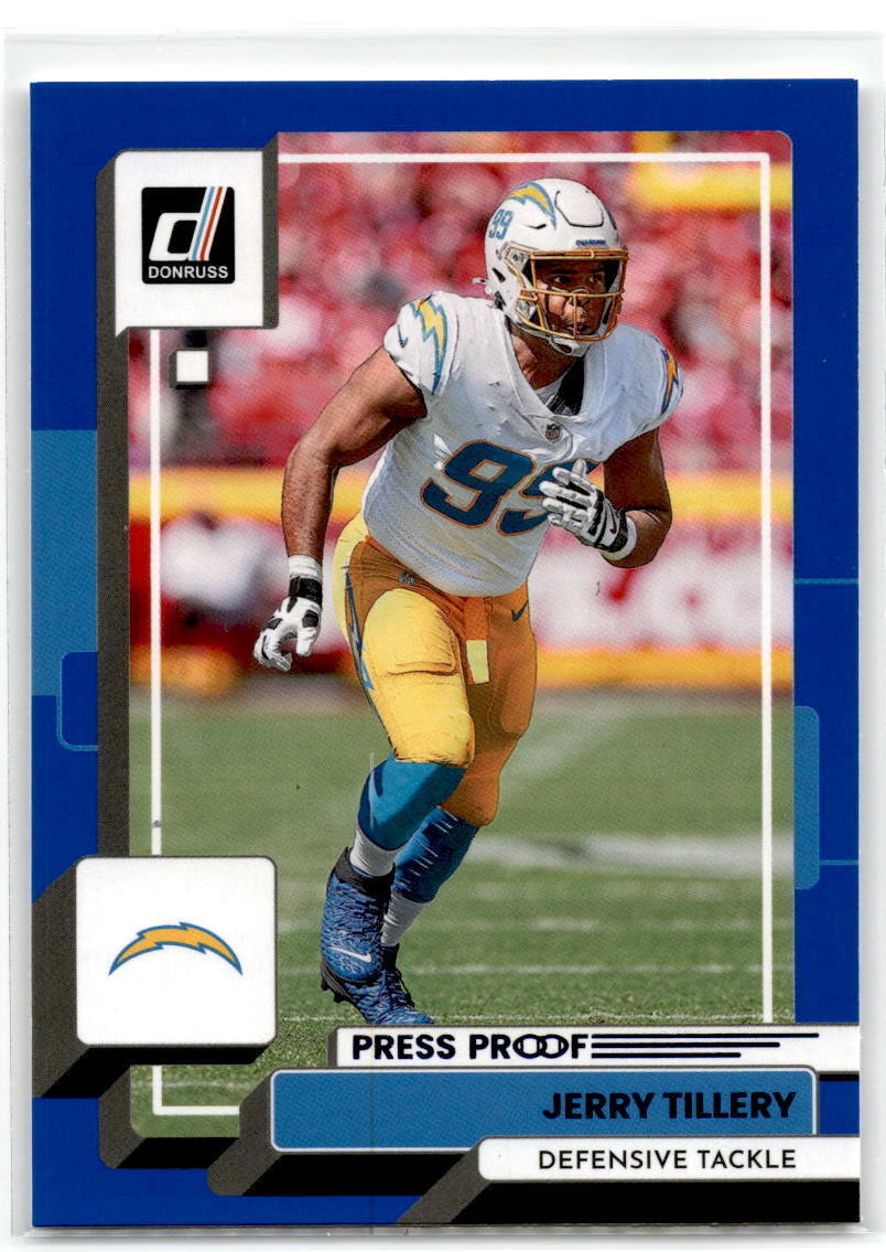 2022 Donruss #298 Jerry Tillery Blue Press Proof NM