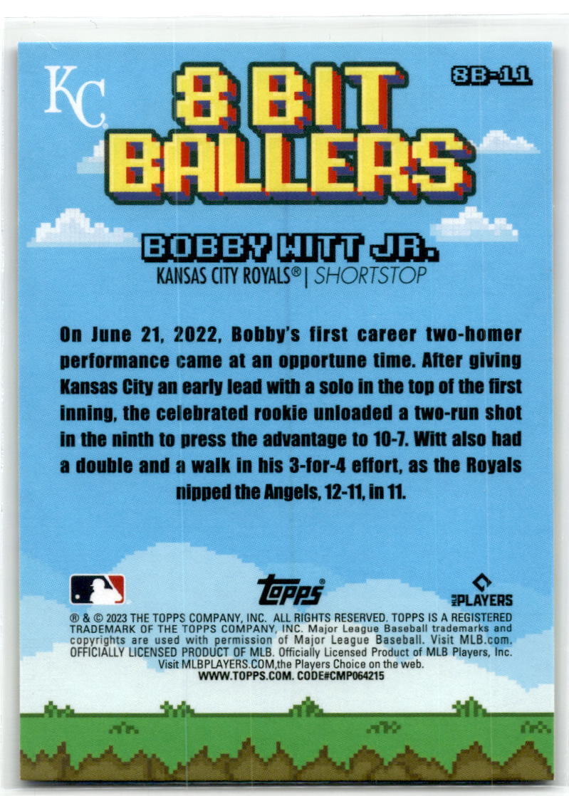 2023 Topps Big League #8B-11 Bobby Witt Jr. 8 Bit Ballers NM