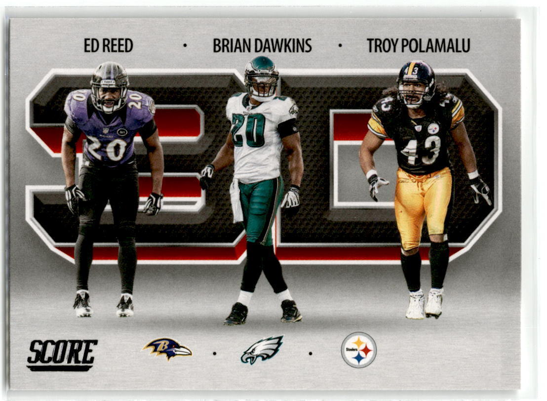 2021 Score #3D3 Brian Dawkins / Ed Reed / Troy Polamalu 3D NM