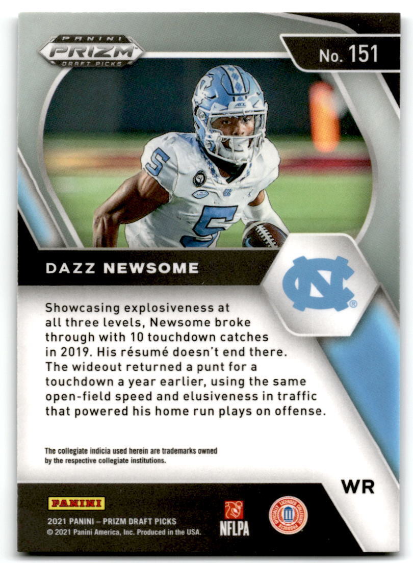 2021 Panini Prizm Draft Picks Collegiate #151 Dazz Newsome NM