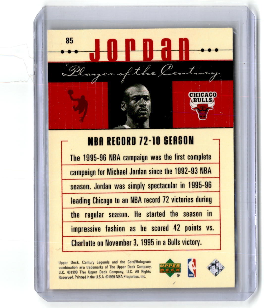 1998-99 Upper Deck Century Legends #85 Michael Jordan