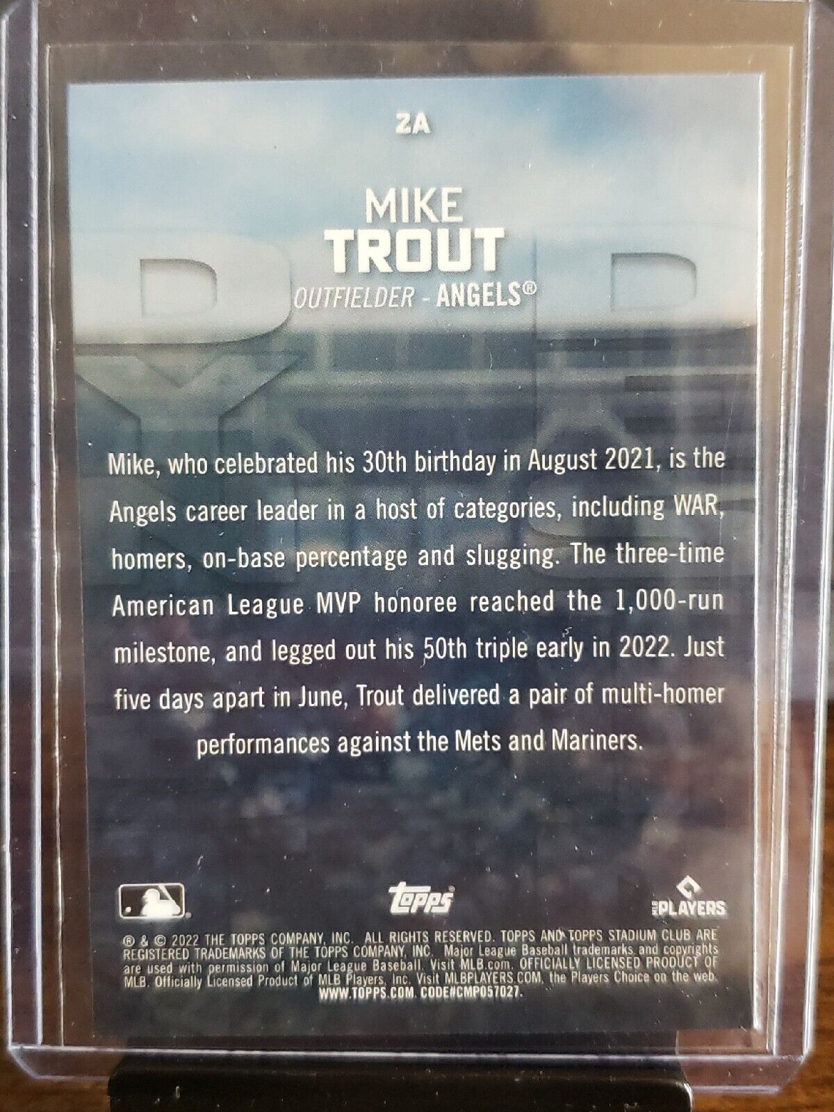 2022 Topps Stadium Club - Dynasty and Destiny #2A Mike Trout 