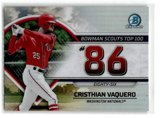 2023 Bowman #BTP-86 Cristhian Vaquero Bowman Scouts’ Top 100 NM