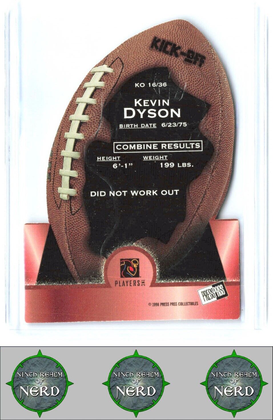 1998 Press Pass #KO16 Kevin Dyson Kick-Off