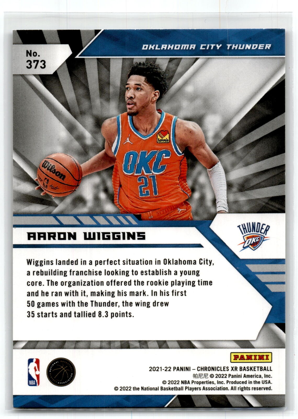 2021 Panini Chronicles #373 Aaron Wiggins Pink NM