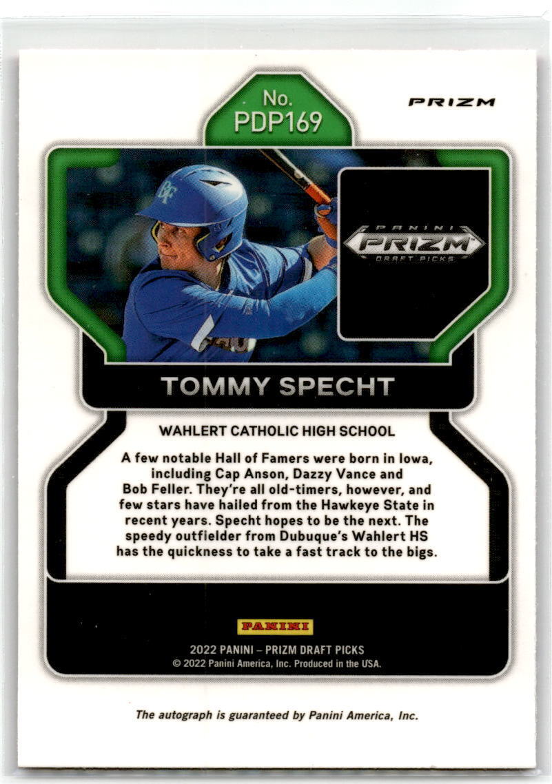 2022 Panini Prizm Draft Picks #PDP169 Tommy Specht NM