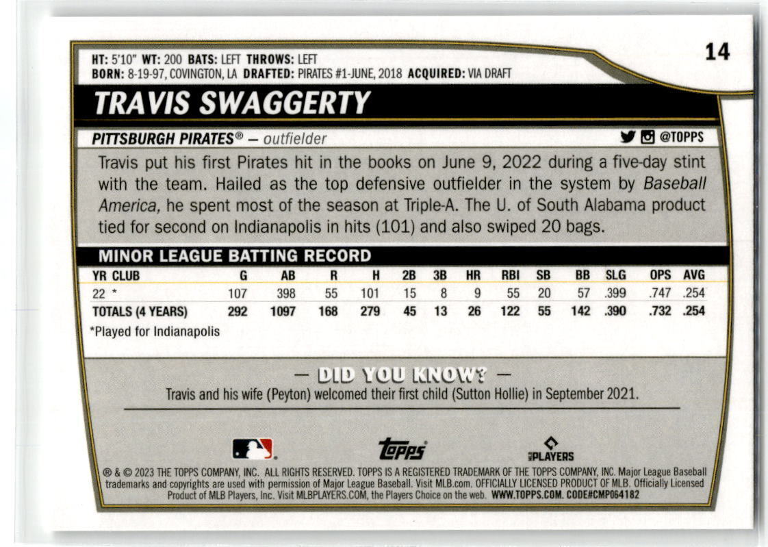 2023 Topps Big League #14 Travis Swaggerty NM