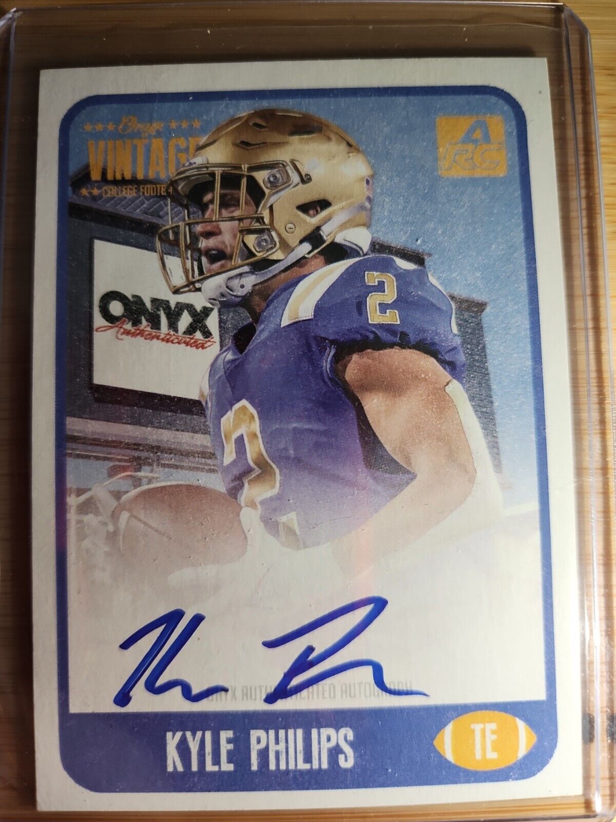 2021 Onyx Vintage College Blue Signature #CFKP Kyle Philips RC Rookie AUTO