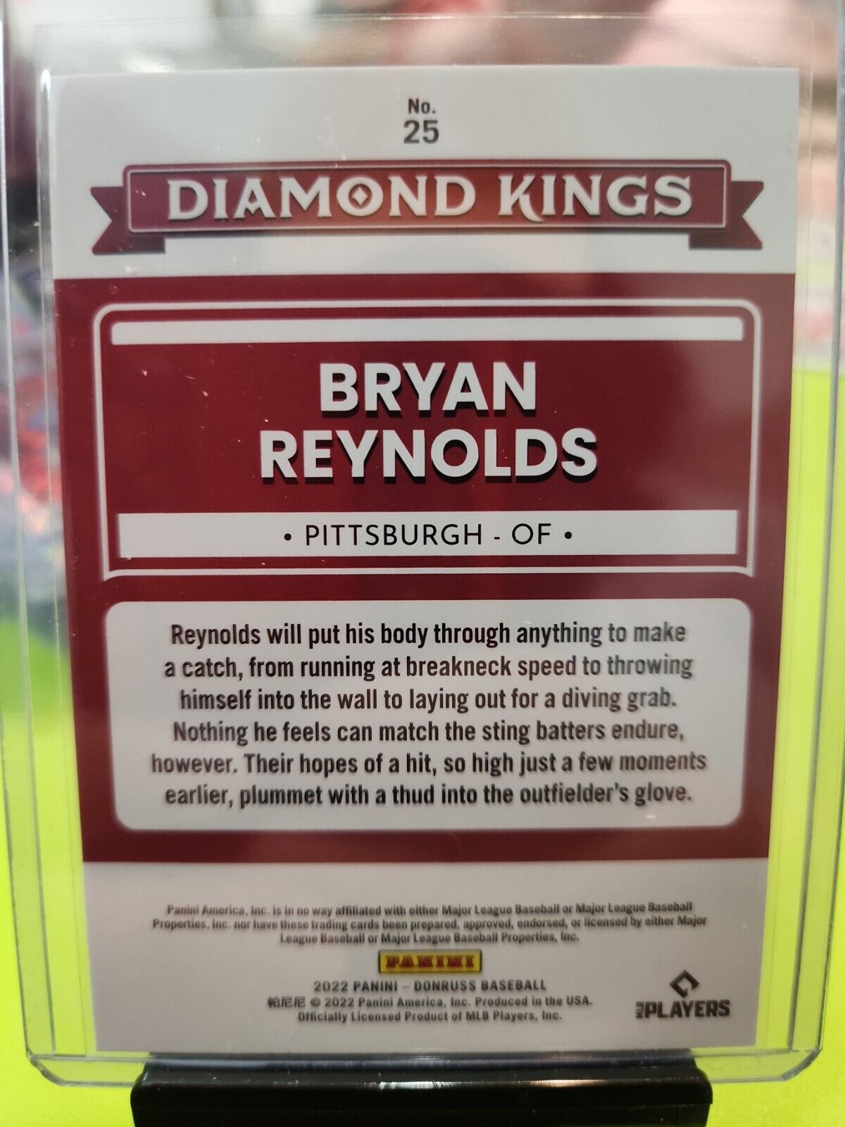 BRYAN REYNOLDS PURPLE DIAMOND KINGS 2022 Panini Pittsburgh Pirates 