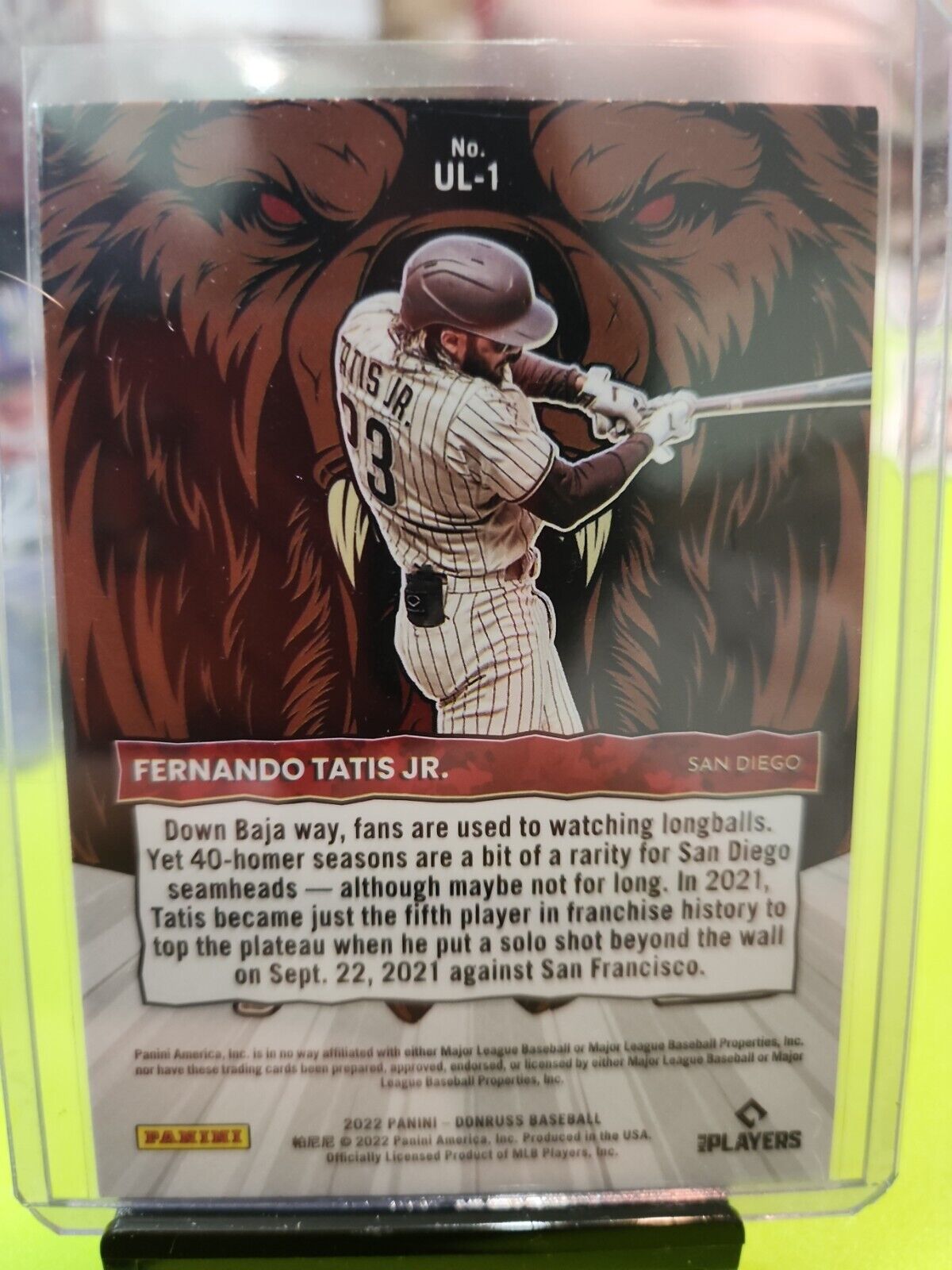 2022 DONRUSS RAPTURE UNLEASHED FERNANDO TATIS JR. PADRES PARALLELS Z4064