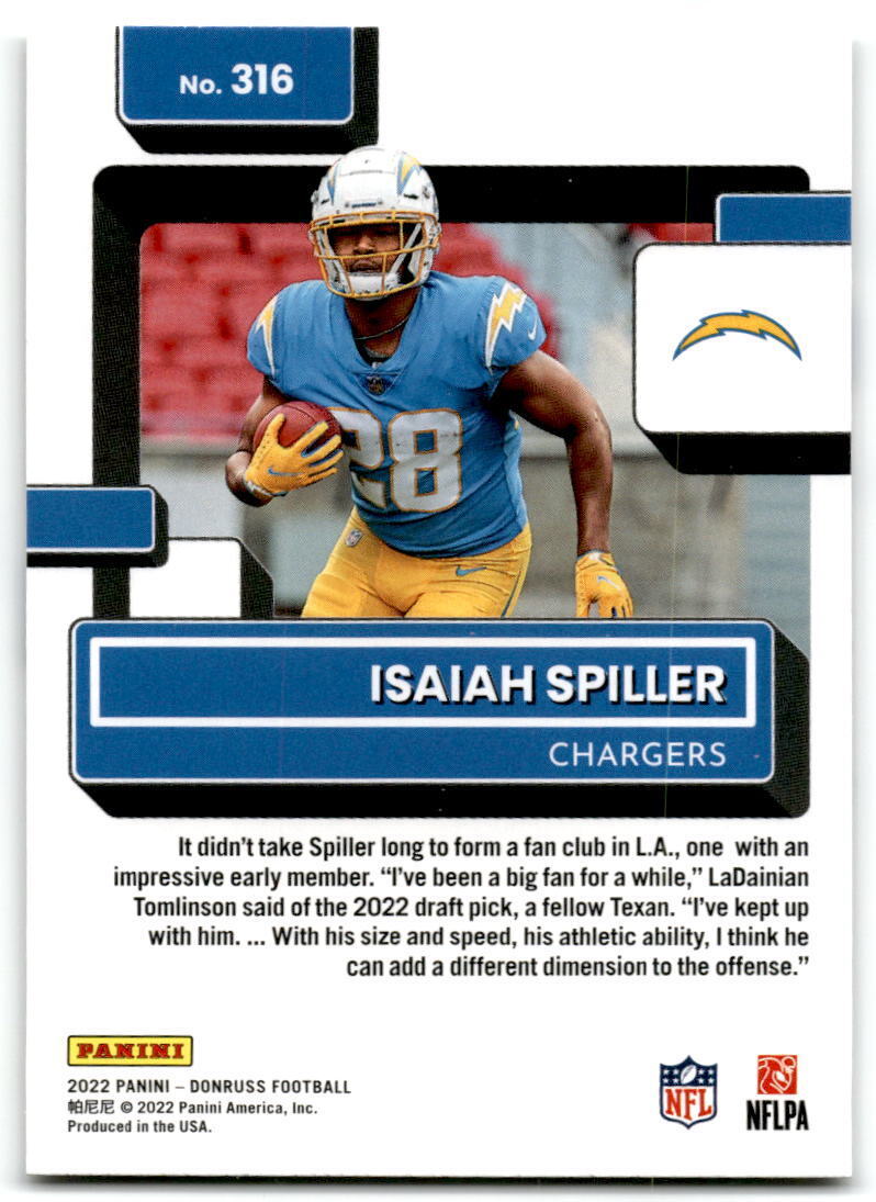 2022 Donruss #316 Isaiah Spiller NM