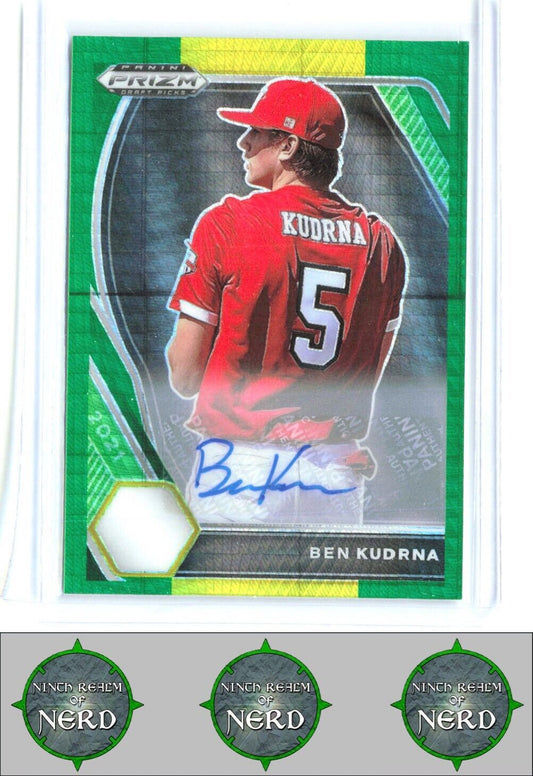 2021 Panini Prizm Draft Picks #PDP43 Ben Kudrna Green Pulsar Prizm