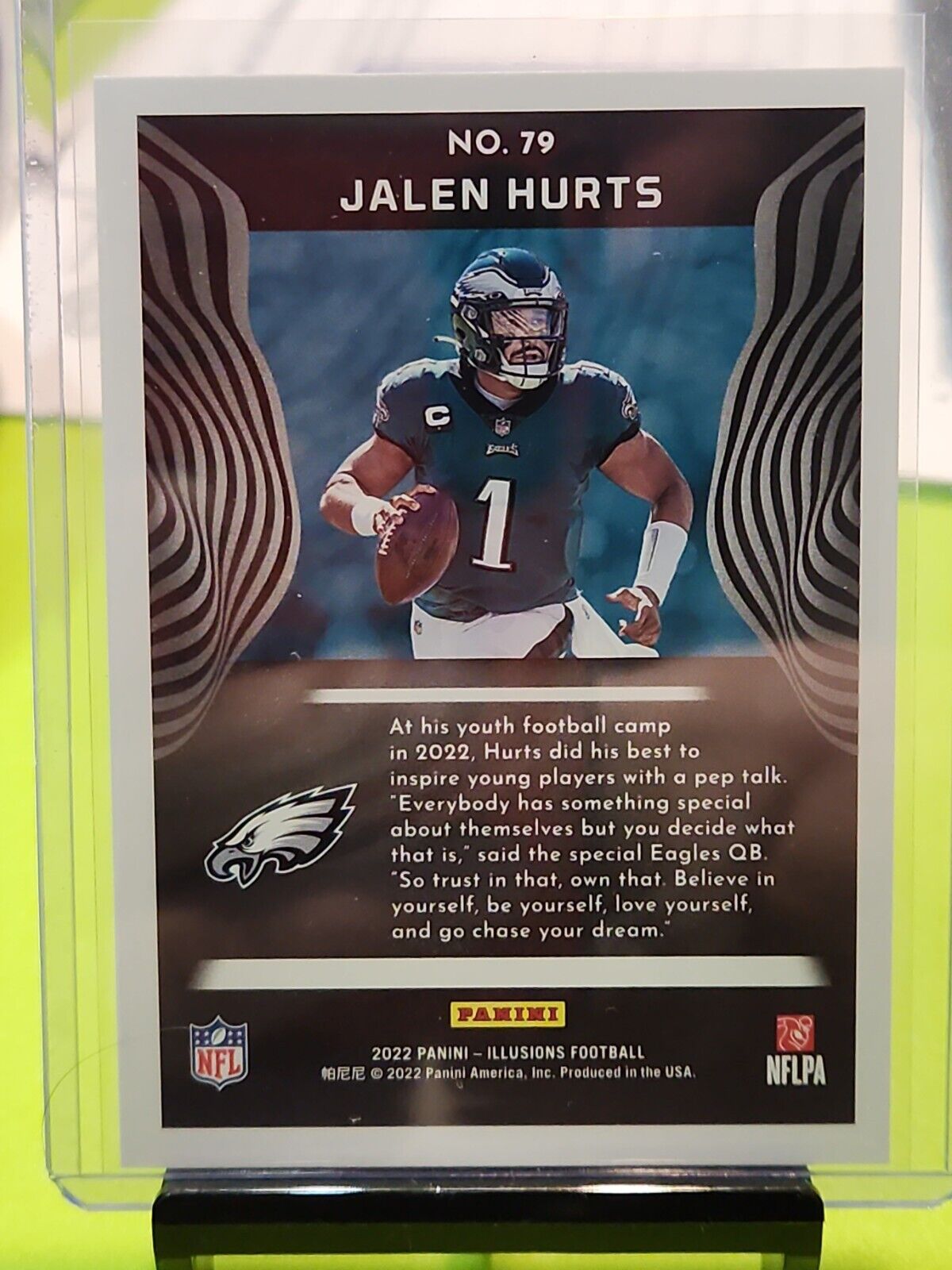 2022 Illusions Football Base #79 Jalen Hurts - NFC CHAMPION PHILADELPHIA EAGLES