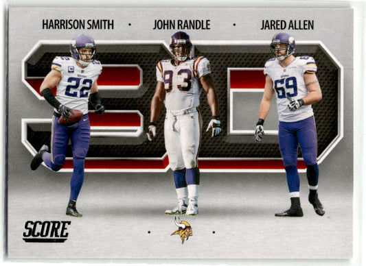 2021 Score #3D13 Harrison Smith / Jared Allen / John Randle 3D NM