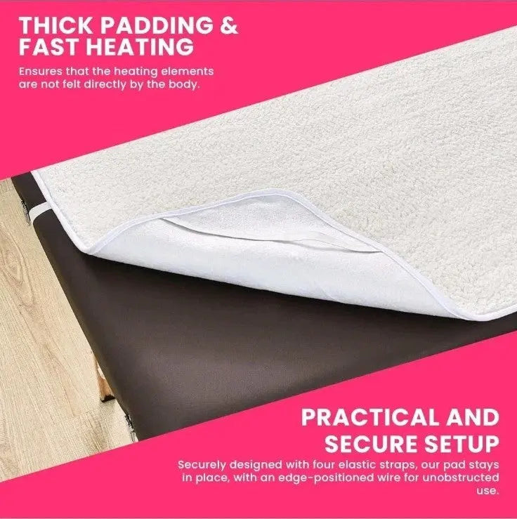 Massage Table Warmer Heating Pad – Heated with White 