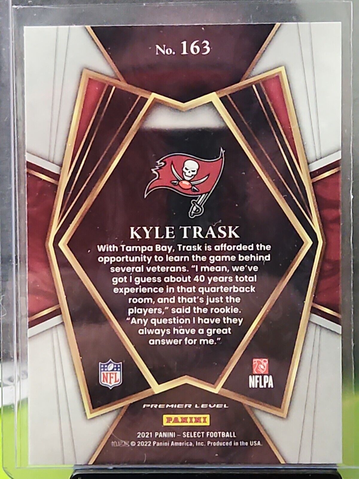 Kyle Trask 2021 Select Premier Level Rookie RC #163 Tampa Bay Buccaneers 