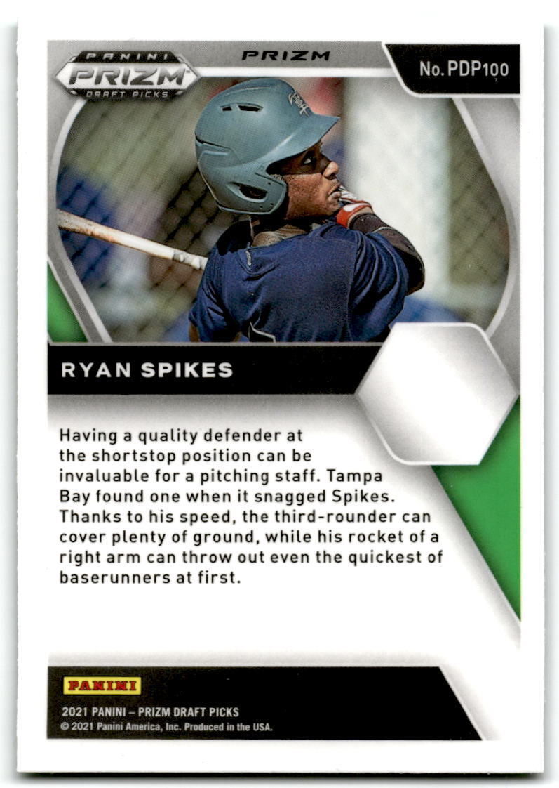 2021 Panini Prizm Draft Picks #PDP100 Ryan Spikes Hyper Green & Yellow Prizm NM