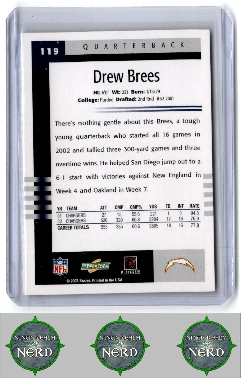 2003 Score #119 Drew Brees