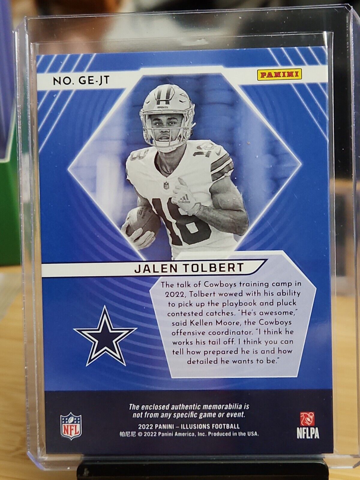 JALEN TOLBERT RC PATCH GREAT EXPECTATIONS NO.GE-JT 2022 PANINI ILLUSIONS COWBOYS