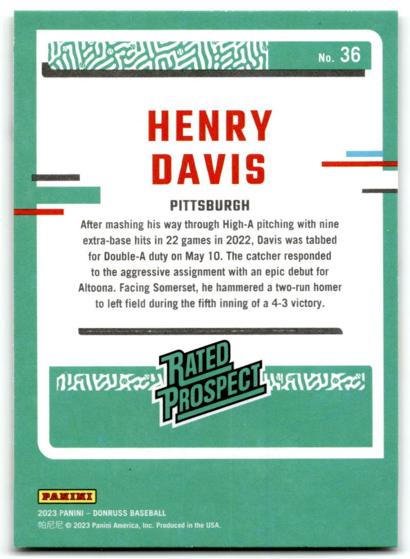 2023 Donruss #36 Henry Davis NM