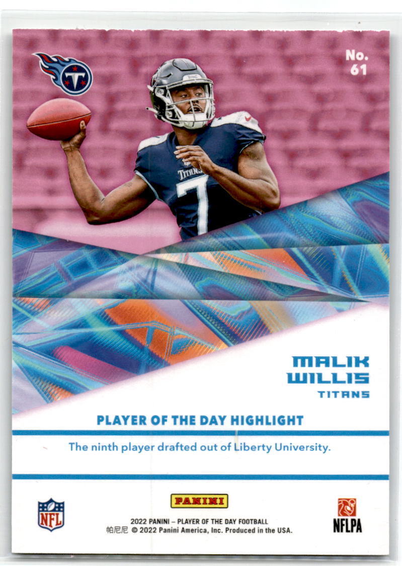 2022 Panini NFL Player of the Day #61 Malik Willis NM