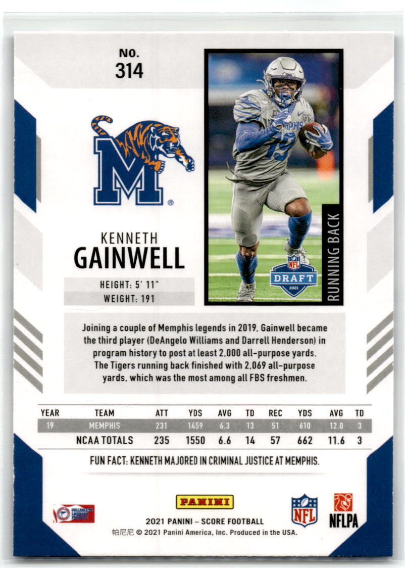 2021 Score #314 Kenneth Gainwell NM