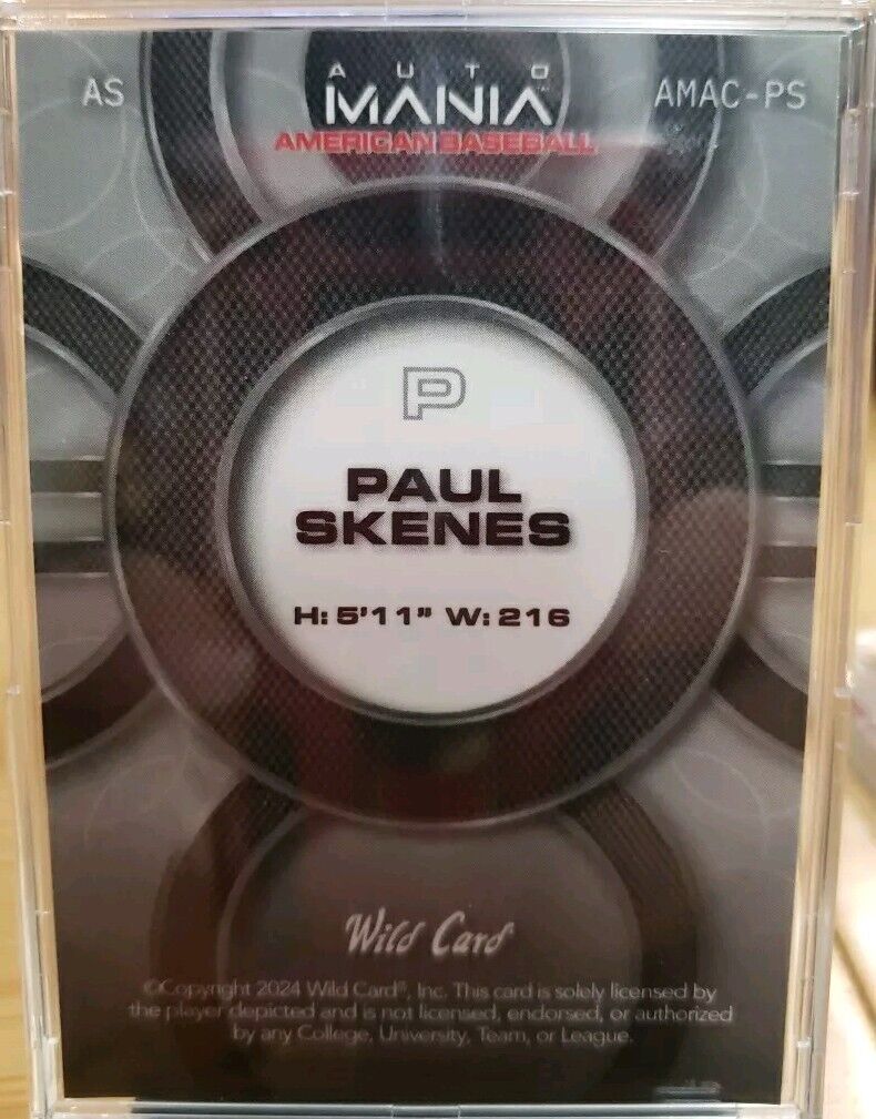 1/1 PAUL SKENES 2024 Wild Card Auto Mania All-Star Rookie RED EAGLE Error Card