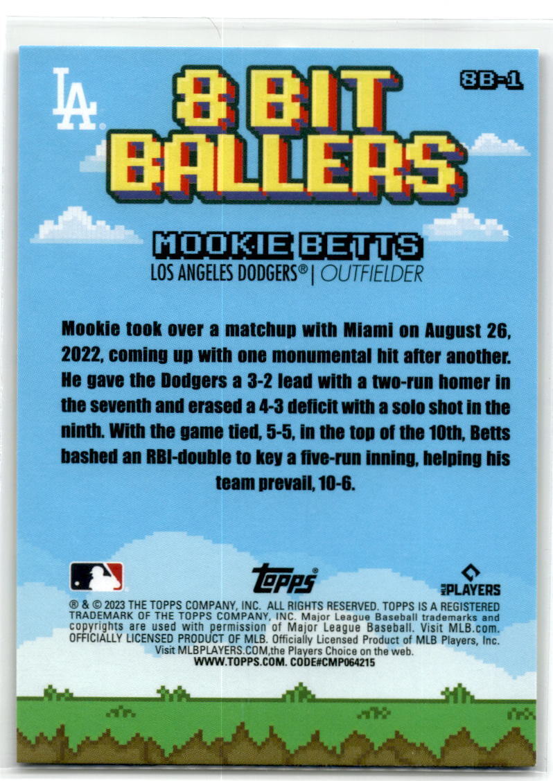 2023 Topps Big League #8B-1 Mookie Betts 8 Bit Ballers NM