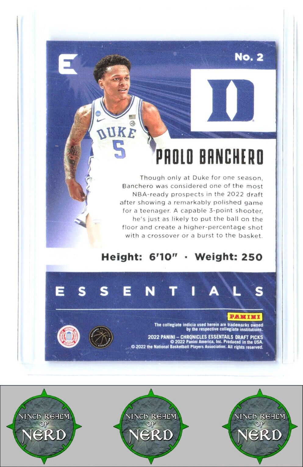 2022 Panini Chronicles Draft Picks #2 Paolo Banchero Essentials Pink