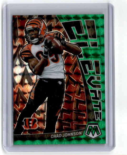 2023 Panini Mosaic #E-CJ Chad Johnson Elevate Mosaic Green