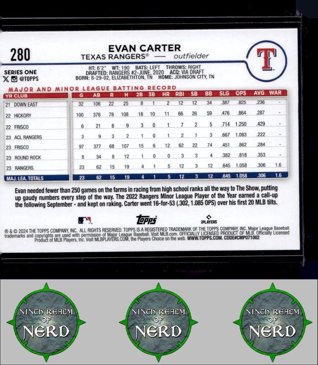 2024 Topps #280 Evan Carter