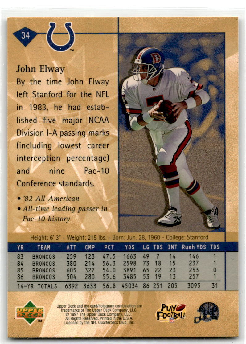 1997 Upper Deck #34 John Elway NM