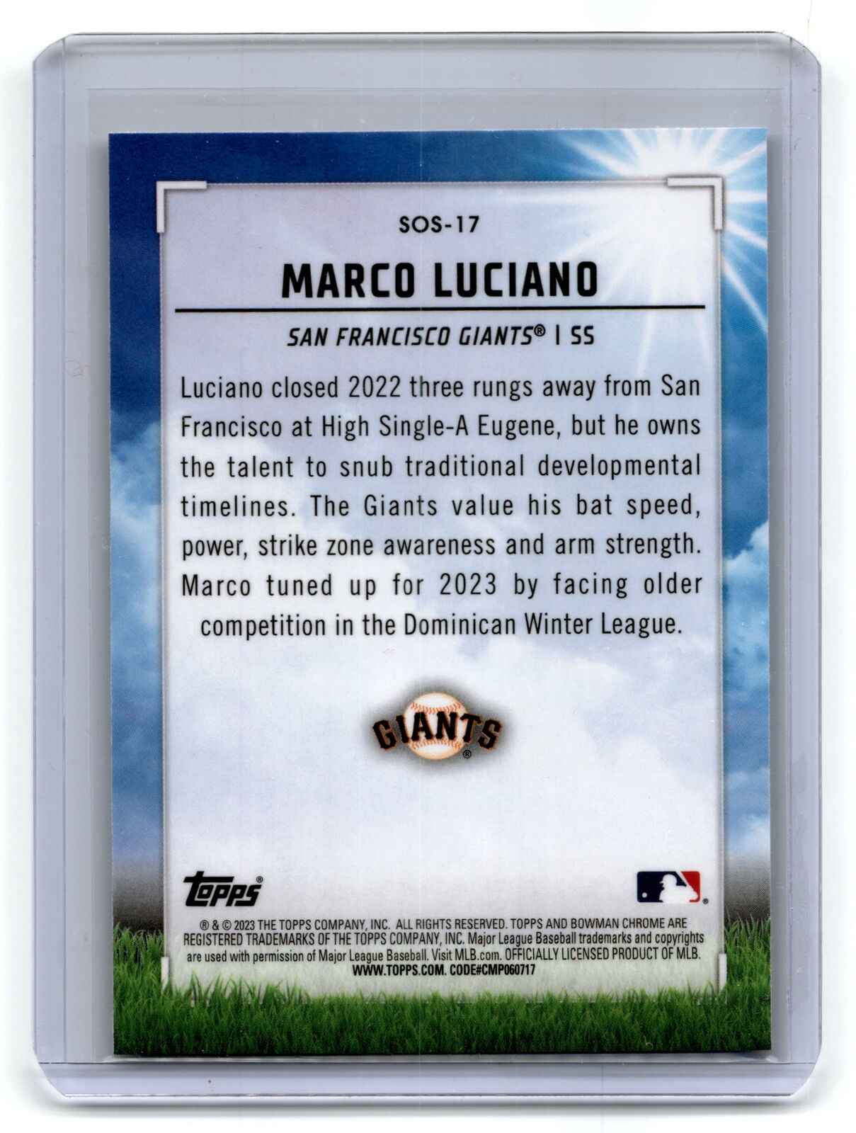 2023 Bowman #SOS-17 Marco Luciano Sights on September NM