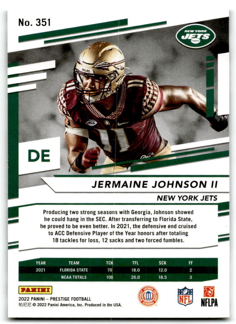 2022 Panini Prestige #351 Jermaine Johnson II NM