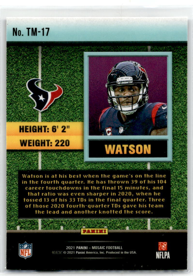 2021 Panini Mosaic #TM-17 Deshaun Watson Touchdown Masters NM