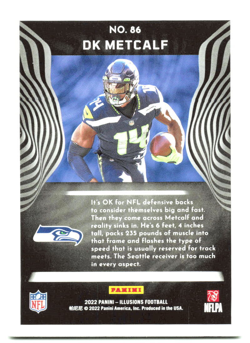 2022 Panini Illusions #86 DK Metcalf Trophy Collection Emerald NM