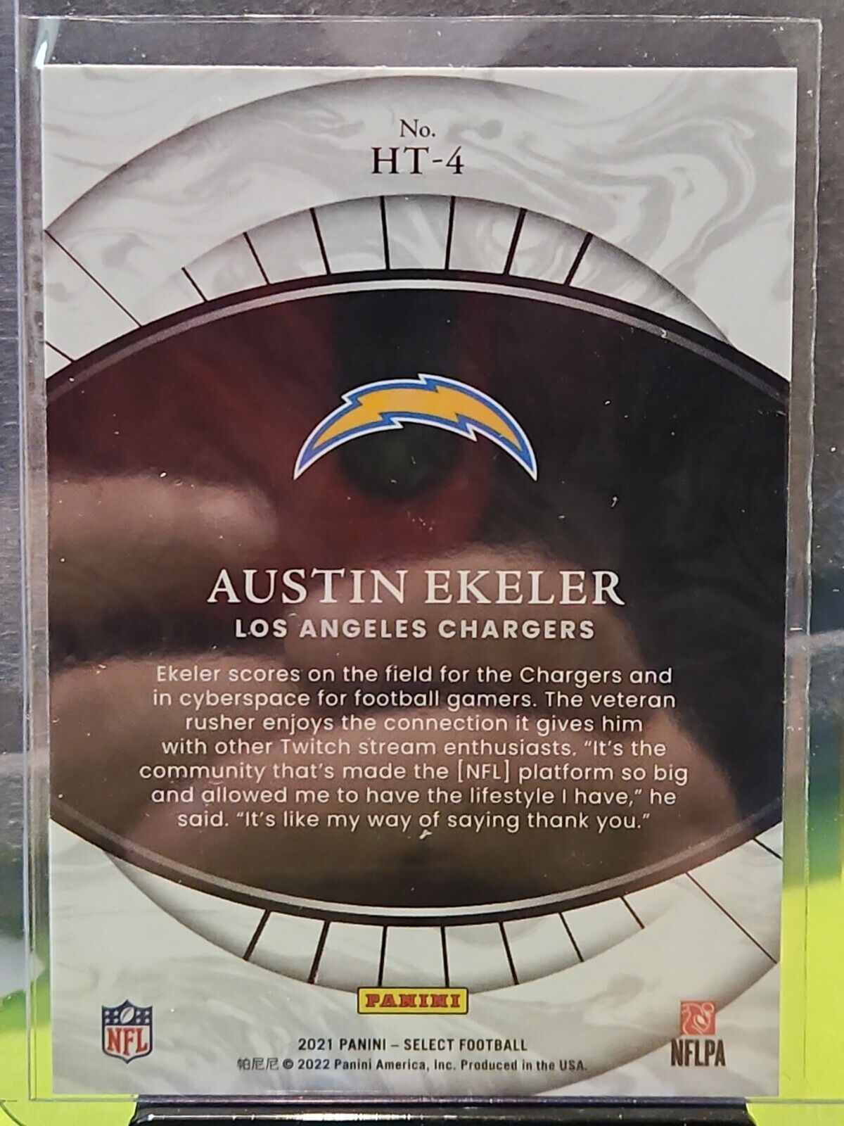 2021 Panini Select Austin Ekeler HIDDEN TALENTS Insert HT-4 Los Angeles Chargers