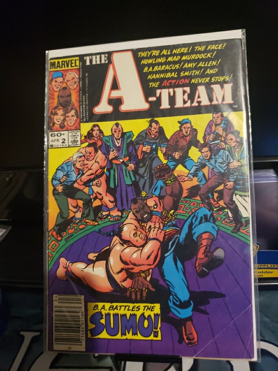 The A-Team #2 April Marvel Comics B.A. Battles The Sumo! - 1984 Newsstand 