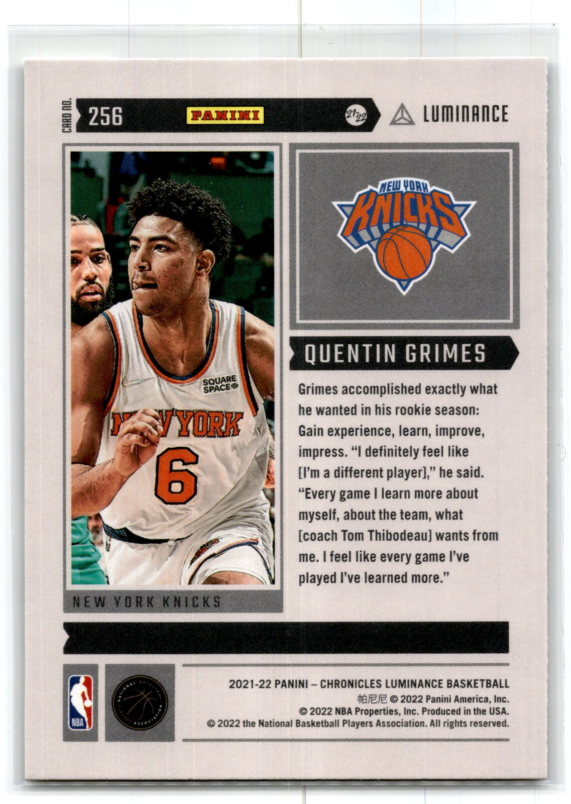 2021 Panini Chronicles #256 Quentin Grimes NM