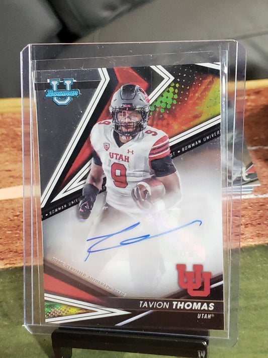 2022-23 Bowman's Best University Tavion Thomas RC Base AUTO #BA-TT Utah RB