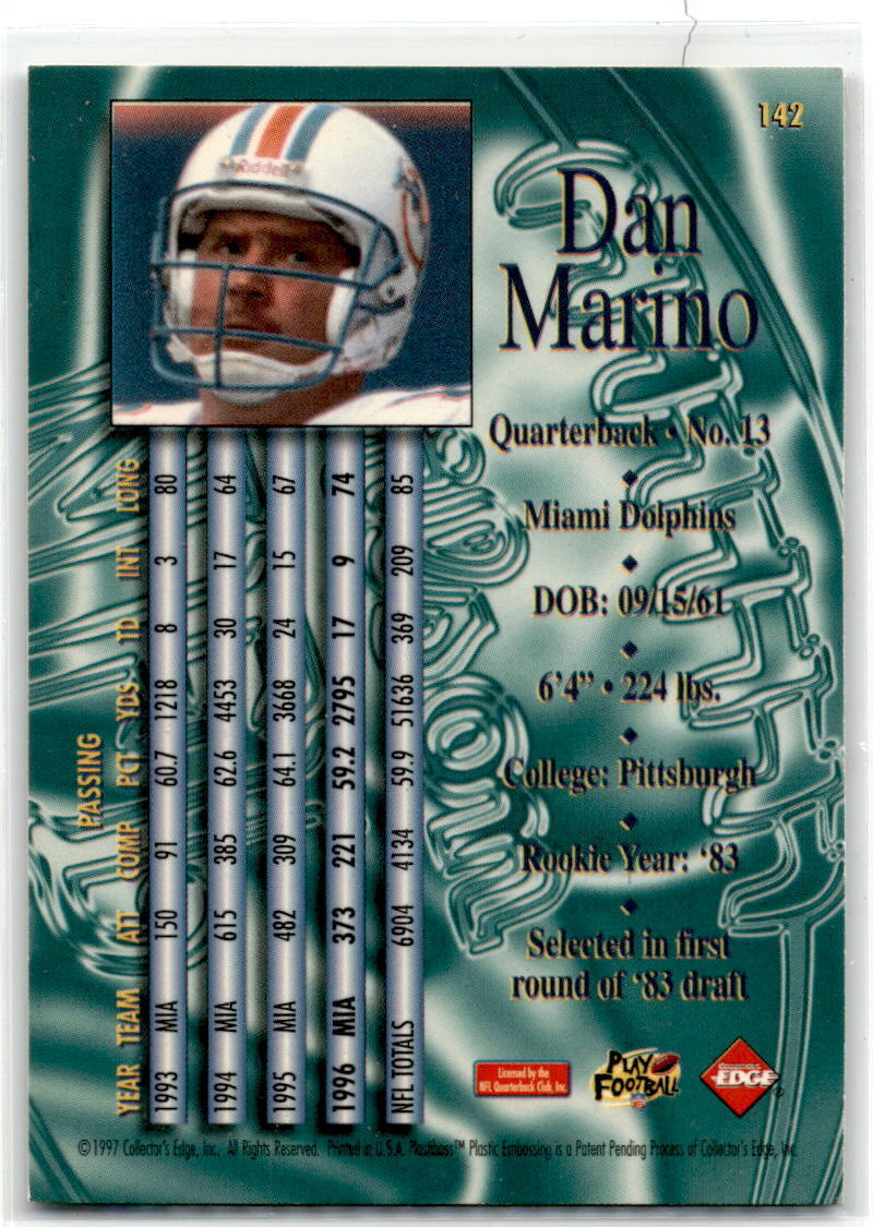 1997 Collector's Edge Masters #142 Dan Marino NM