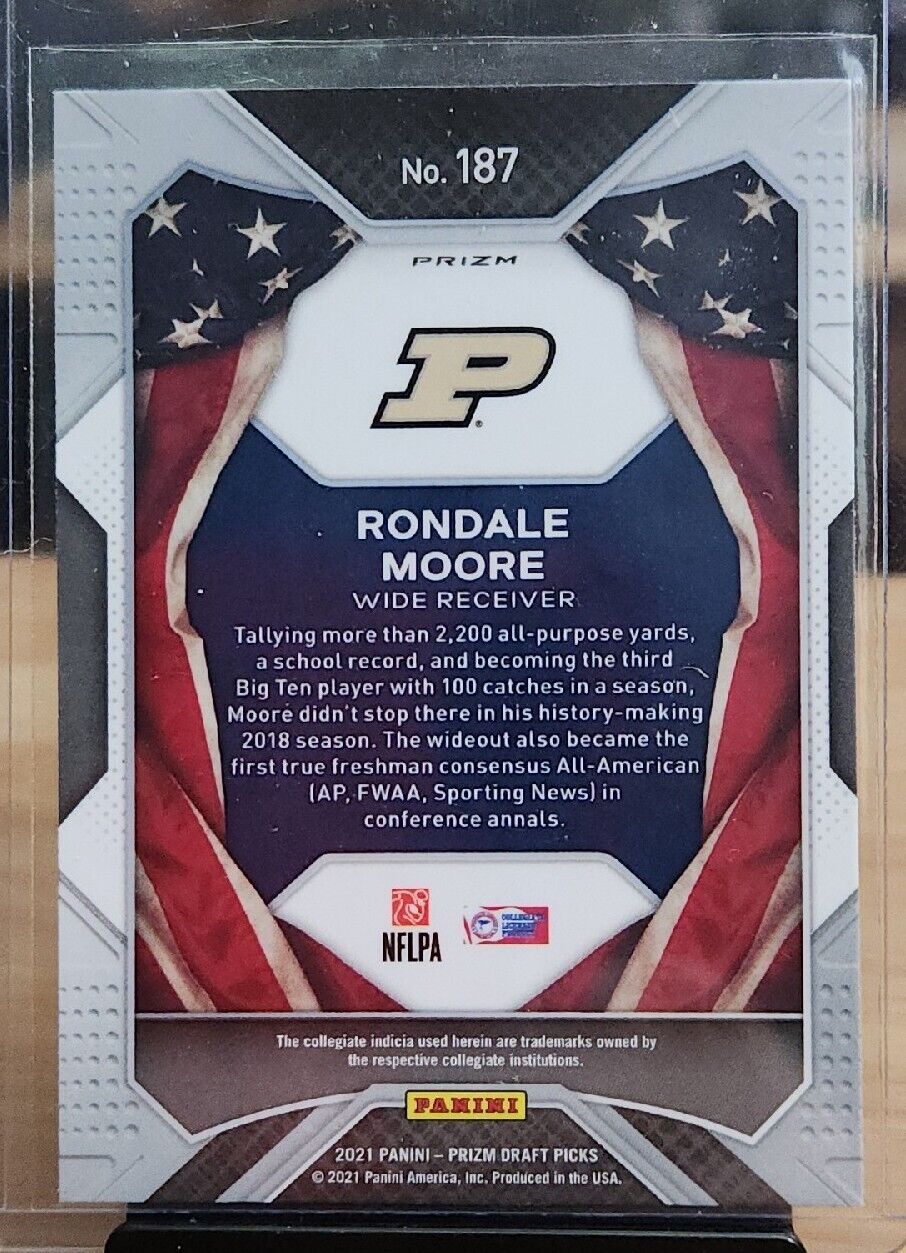 2021 Prizm Draft Picks Rondale Moore Rookie RC All Americans Red White Blue #187