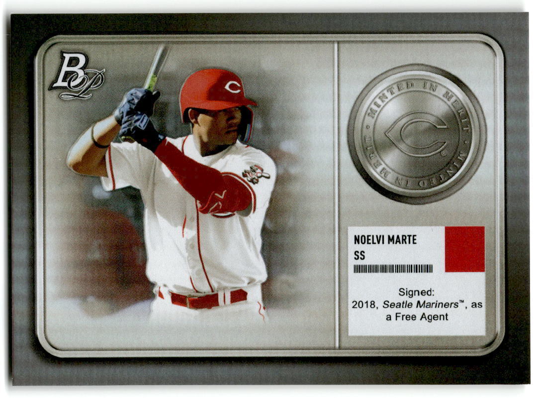 2022 Bowman Platinum #MM-4 Noelvi Marte Minted in Merit NM