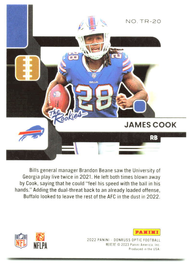 2022 Donruss Optic #TR-20 James Cook The Rookies NM