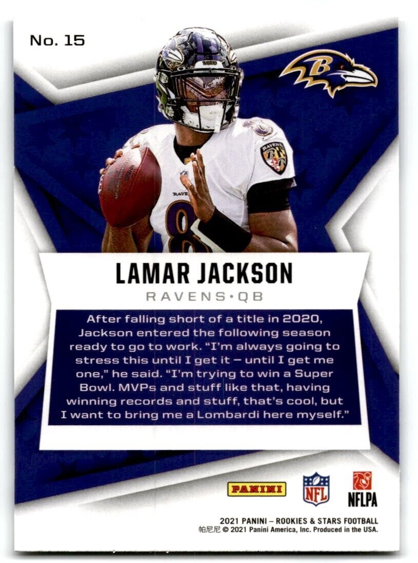 2021 Panini Rookies & Stars #15 Lamar Jackson NM