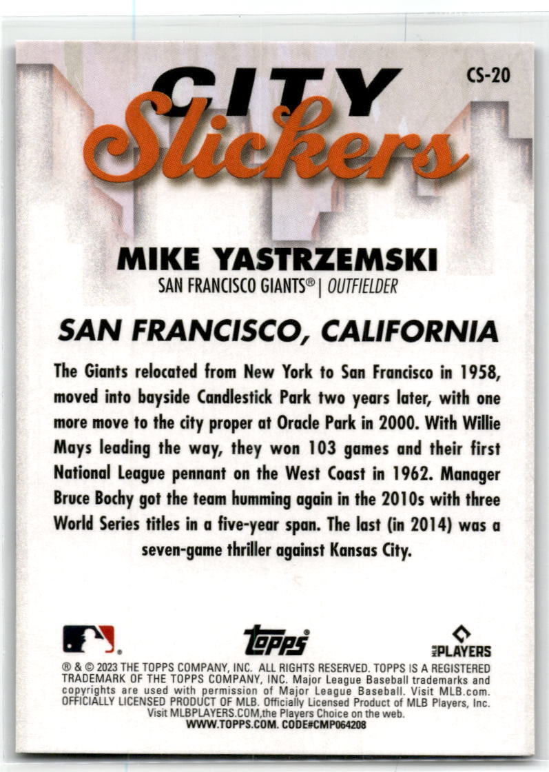 2023 Topps Big League #CS-20 Mike Yastrzemski City Slickers NM