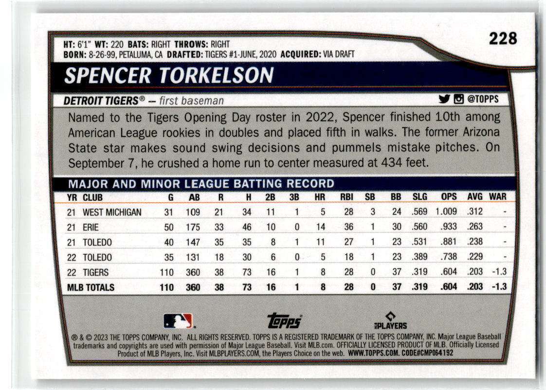 2023 Topps Big League #228 Spencer Torkelson NM