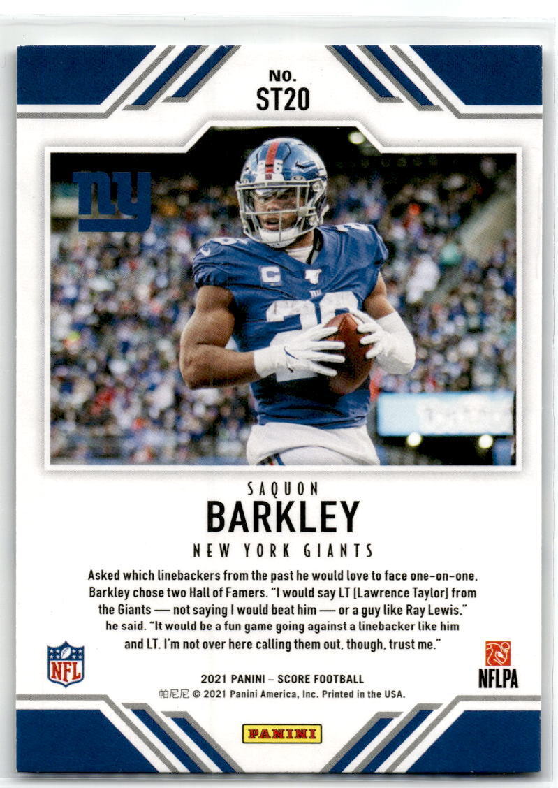 2021 Score #ST20 Saquon Barkley Team NM