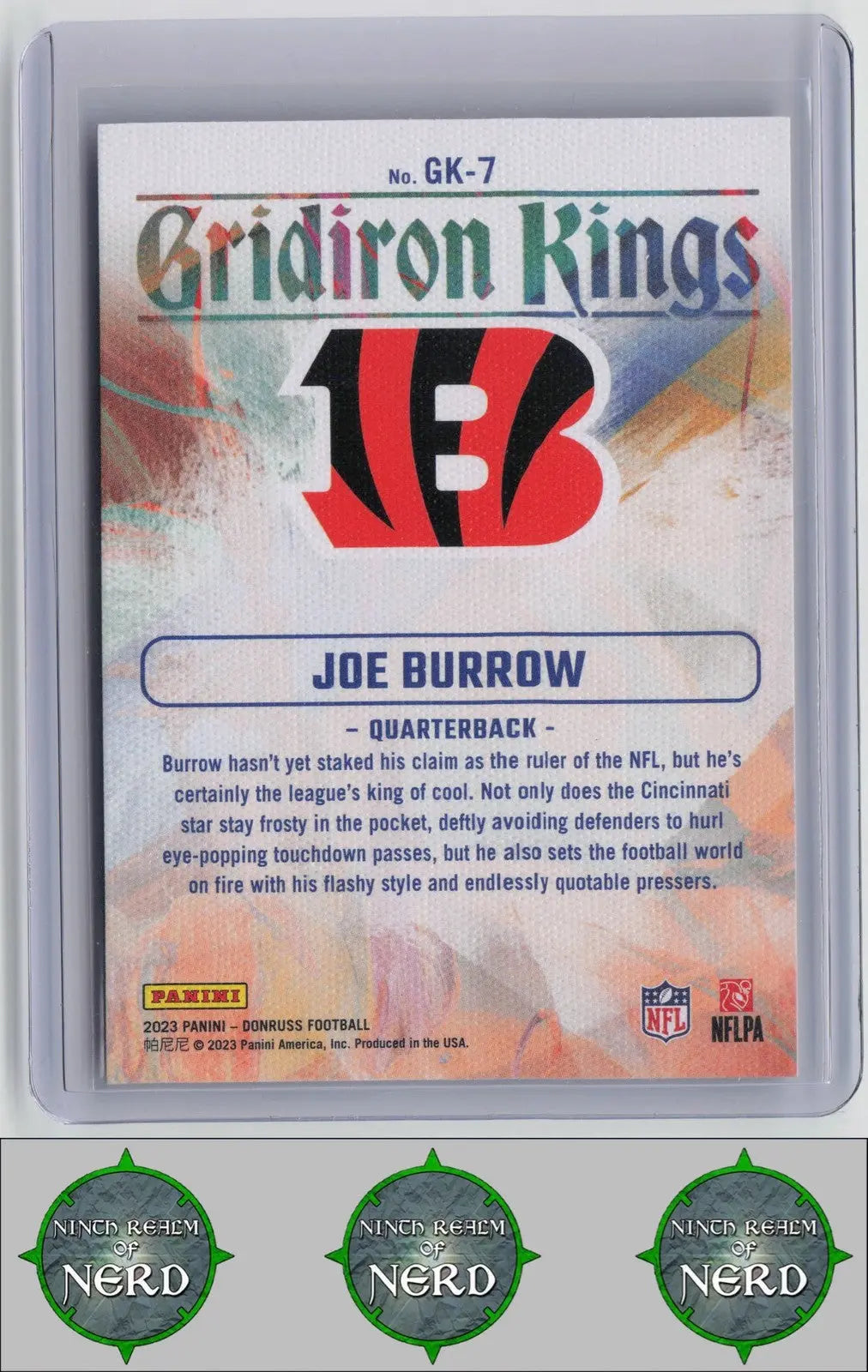Joe Burrow 2023 Donruss Gridiron Kings #GK-7 Cincinnati Bengals