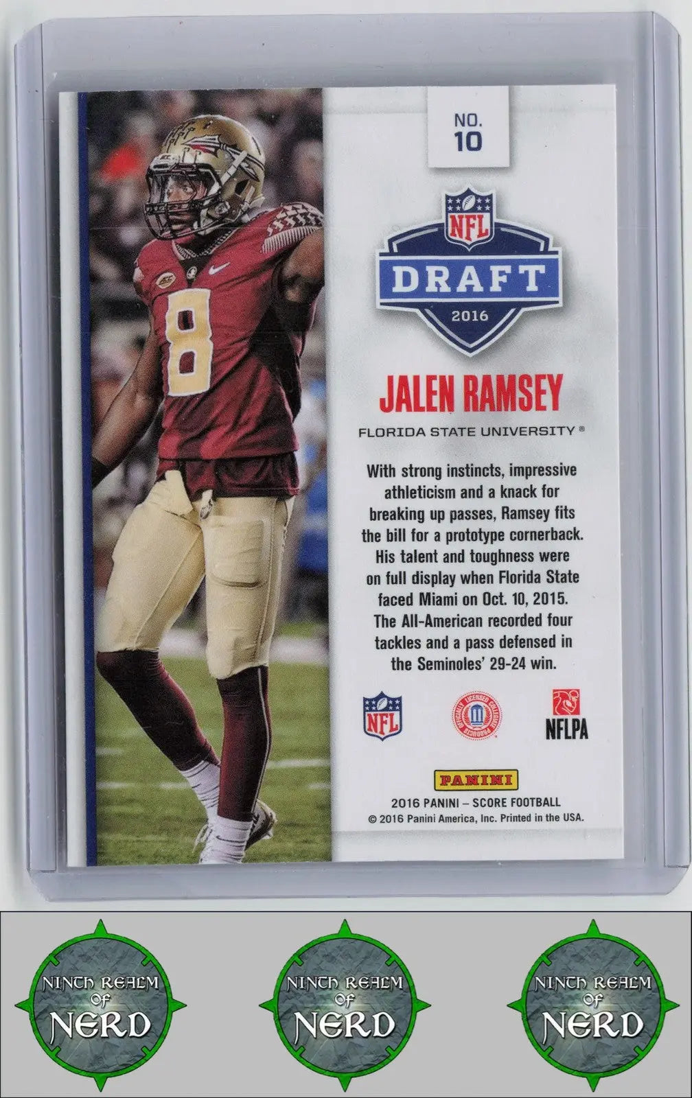 Jalen Ramsey 2016 Score NFL Draft #10 Florida State Seminoles